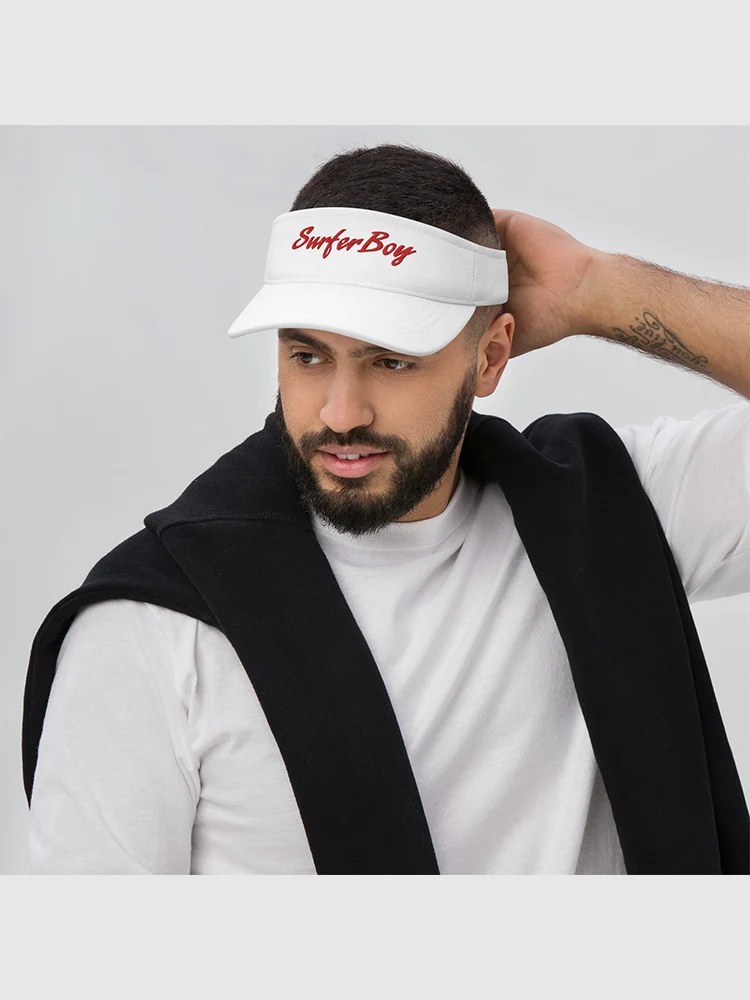 Surfer Boy Pizza Embroidered Visor - Image 2