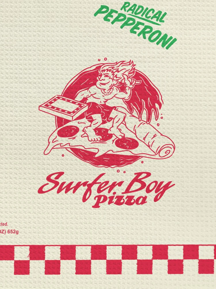 Stranger Things Surfer Boy Pizza Kitchen Towel - Image 3