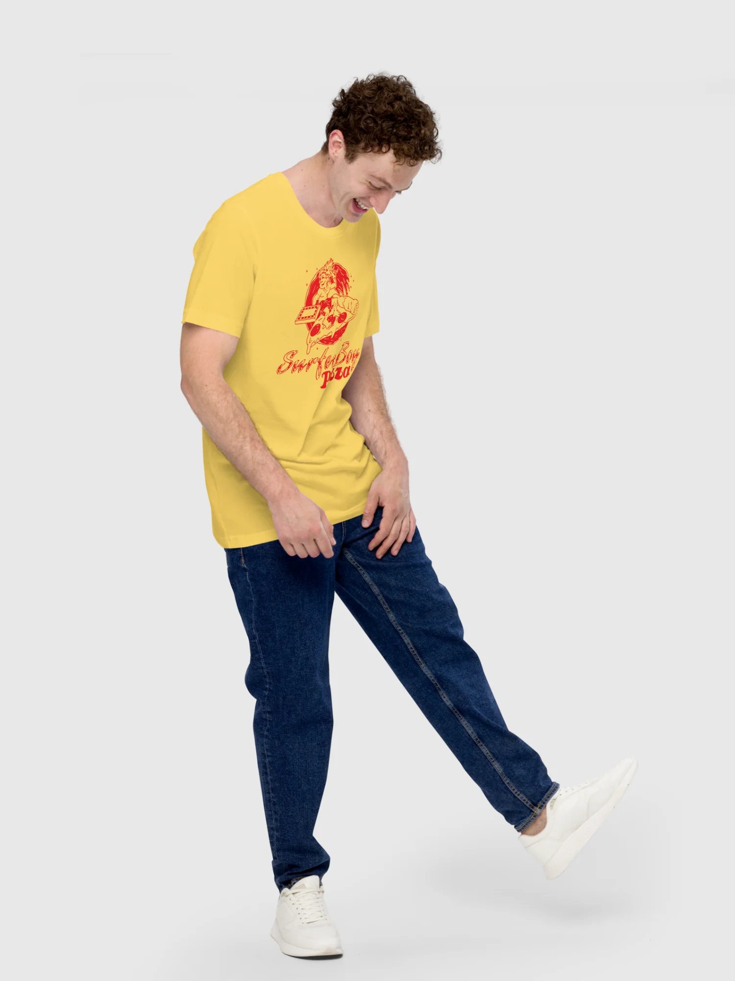 Surfer Boy Pizza Logo T-Shirt - Image 3