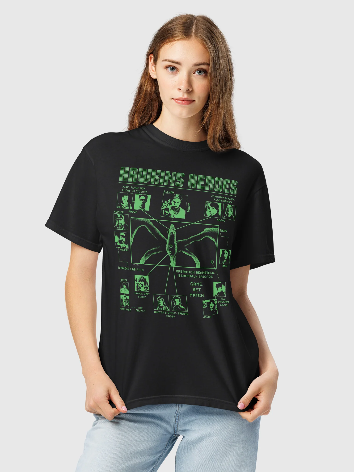 Stranger Things T-Shirt Hawkins Heroes Comfort Colors - Image 2