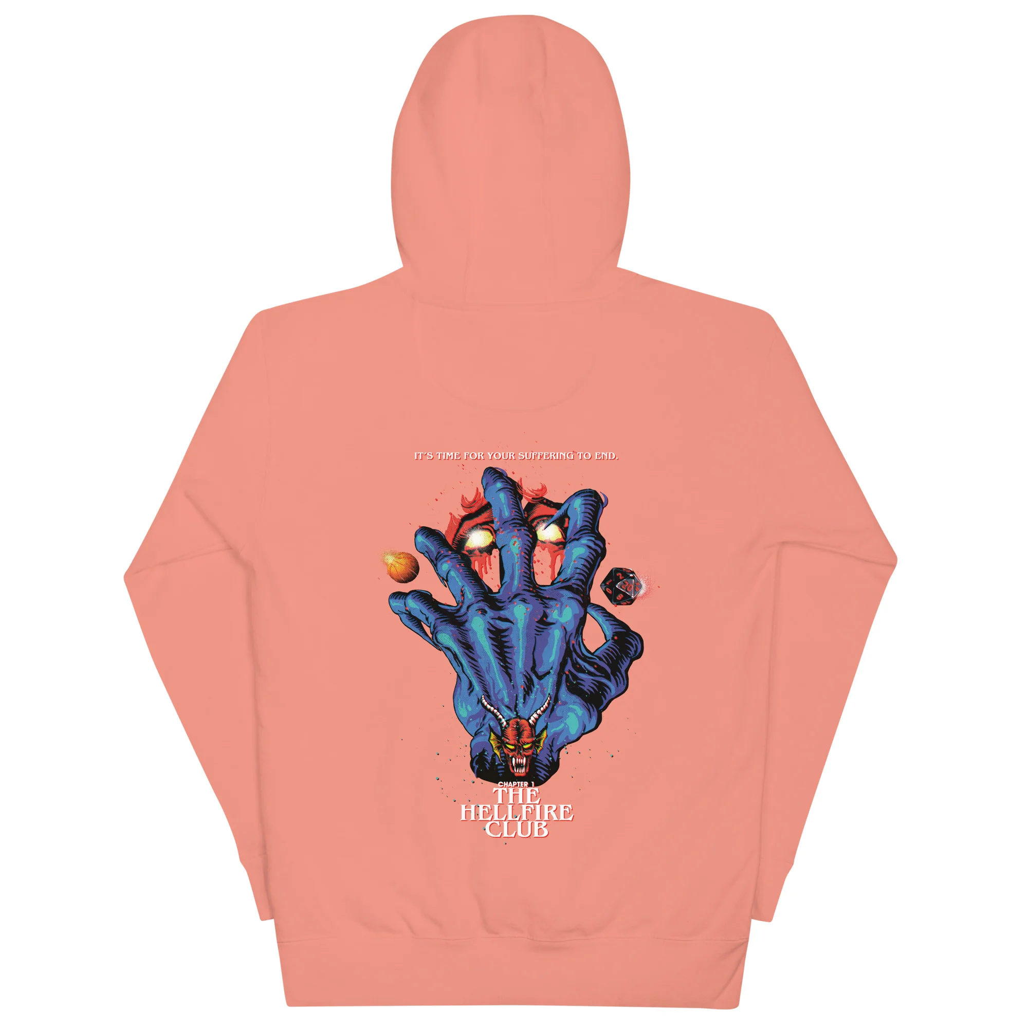 Stranger Things Season 4 x Butcher Billy The Hellfire Club Unisex Hoodie [Dusty Rose] - Image 4