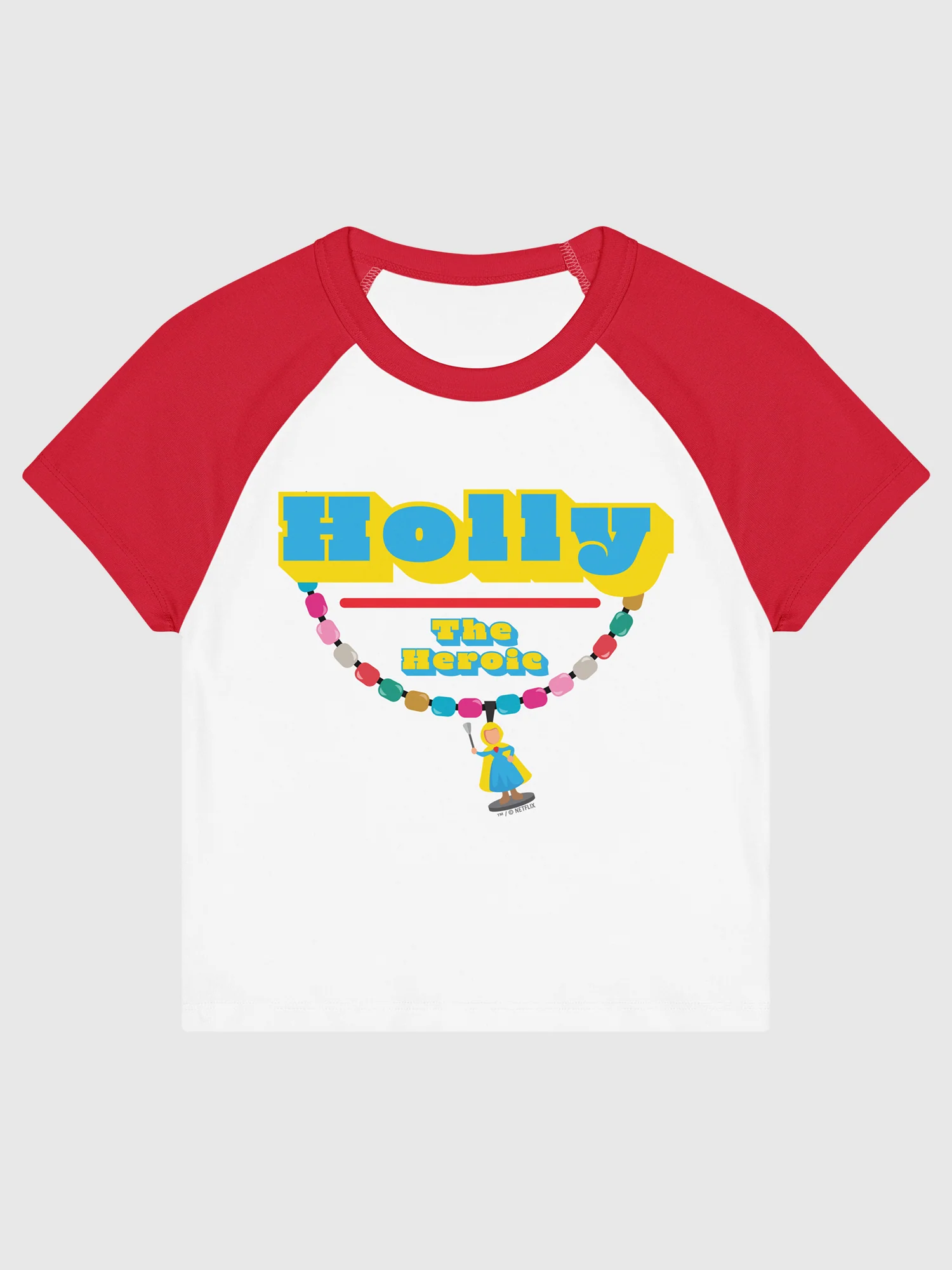 Stranger Things Women's Baby Raglan Tee Holly Charm - Image 2