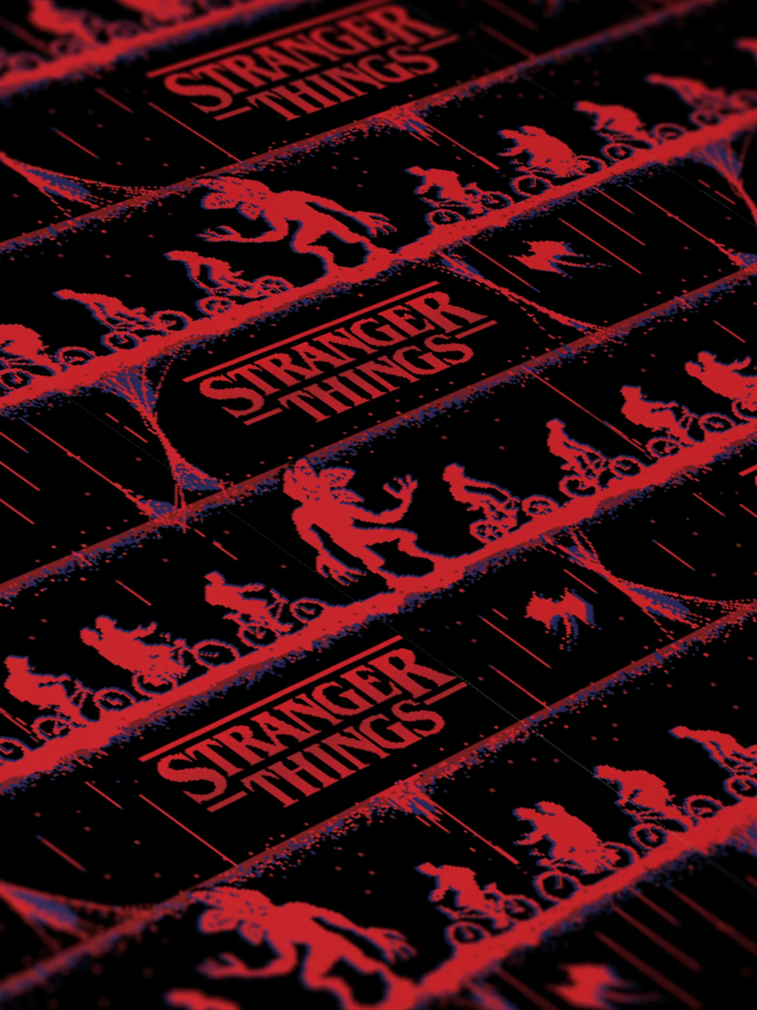 Stranger Things Wrapping Paper Pixel Pattern - Image 2