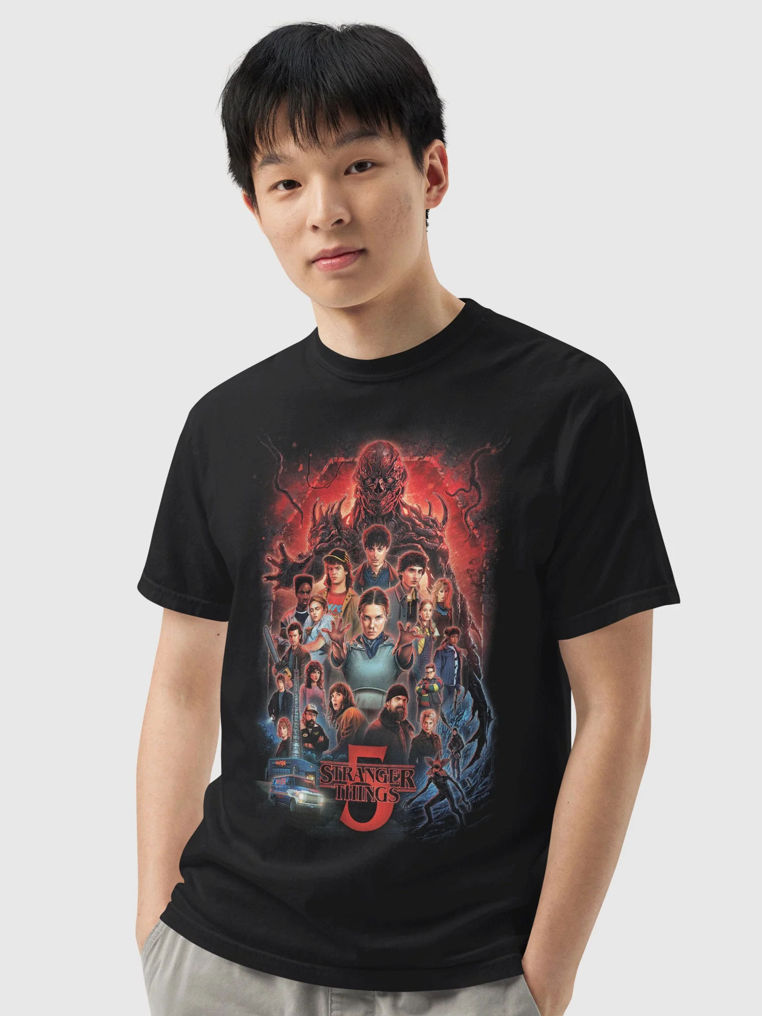 Stranger Things x Kyle Lambert Comfort Colors T-Shirt Season 5 Art - Image 2
