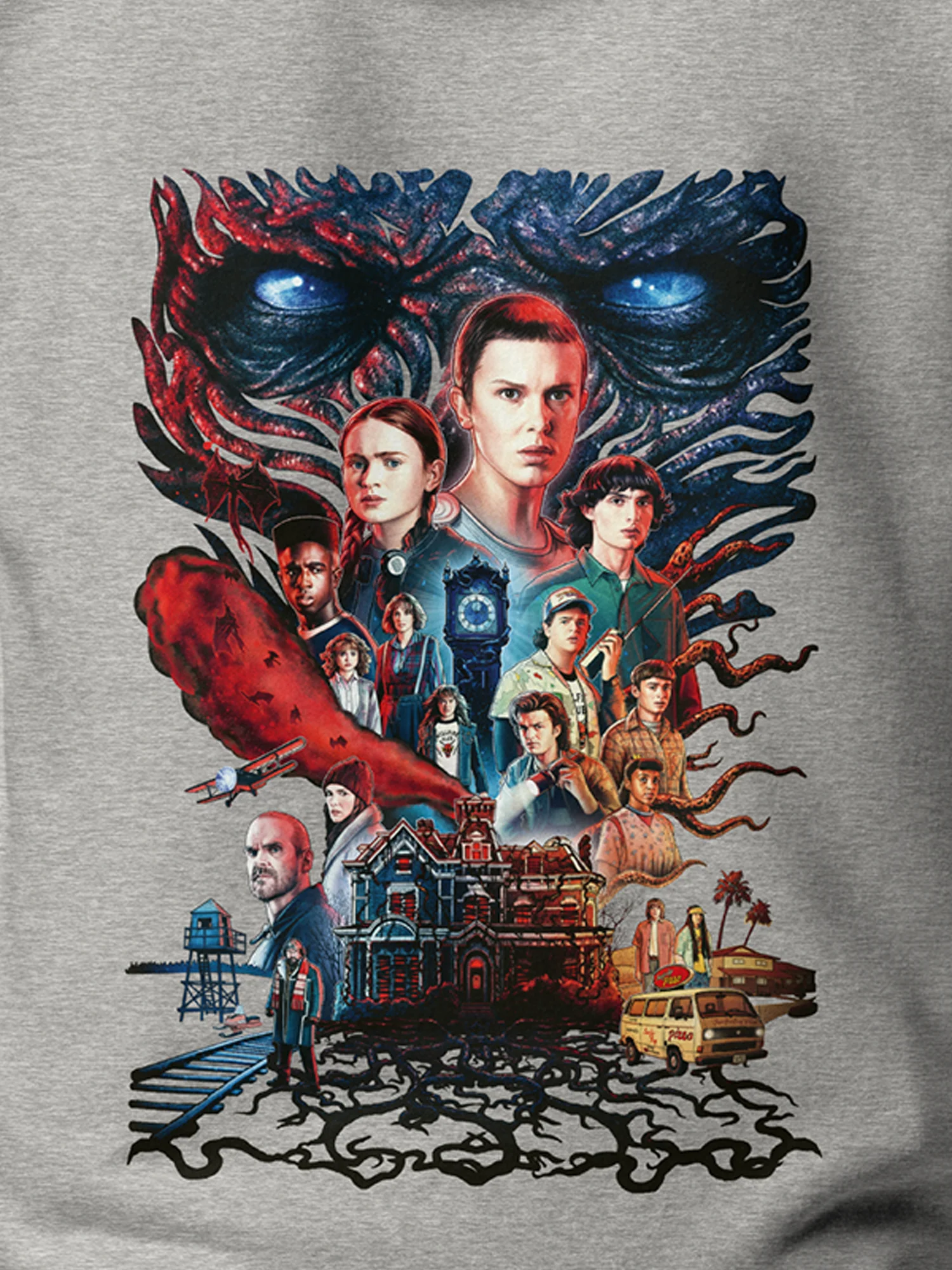 Stranger Things x Kyle Lambert Unisex Hoodie [Carbon Grey] - Image 2