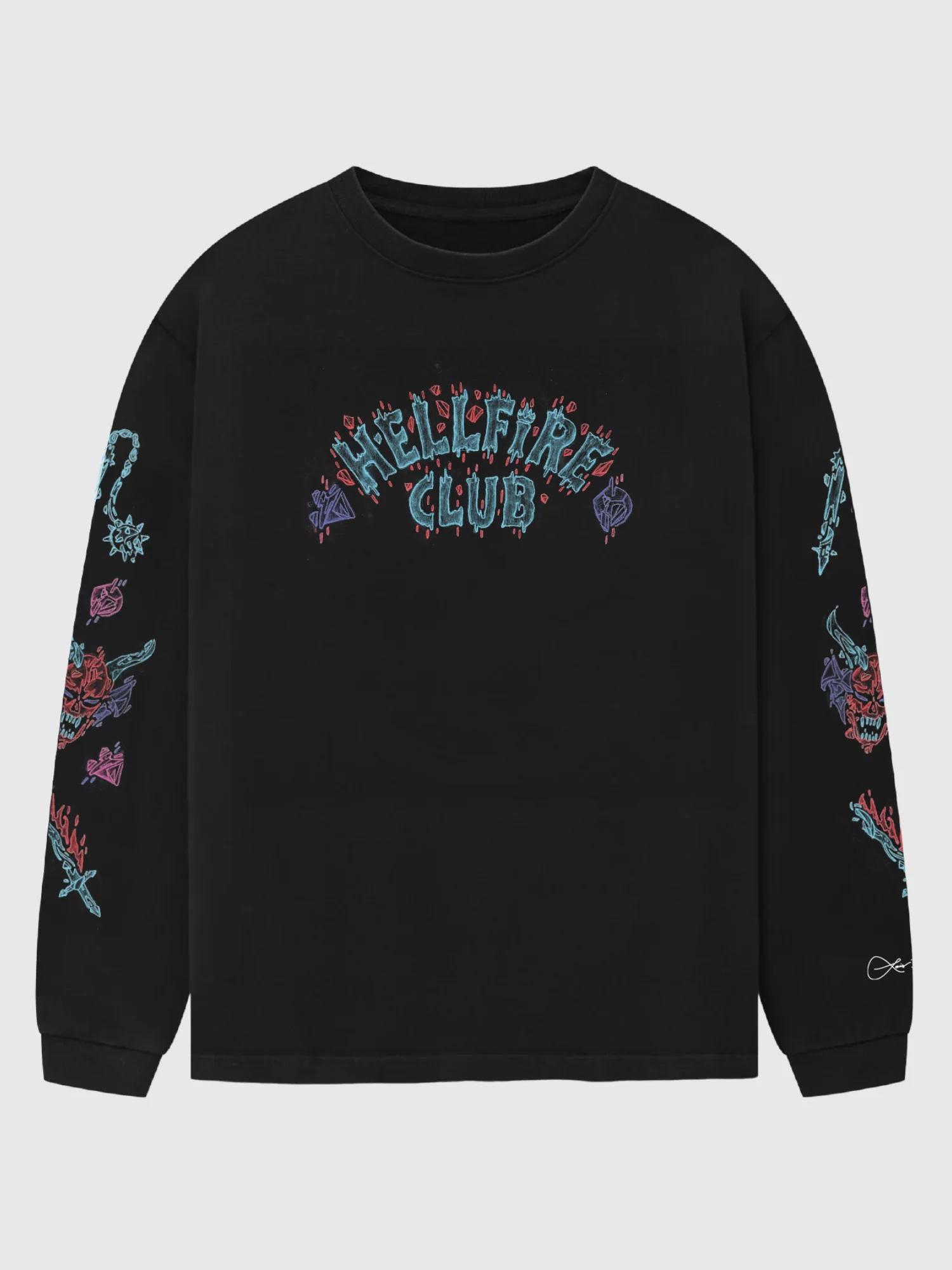 Stranger Things x Louis De Guzman Hellfire Club Long Sleeve T-Shirt - Image 6