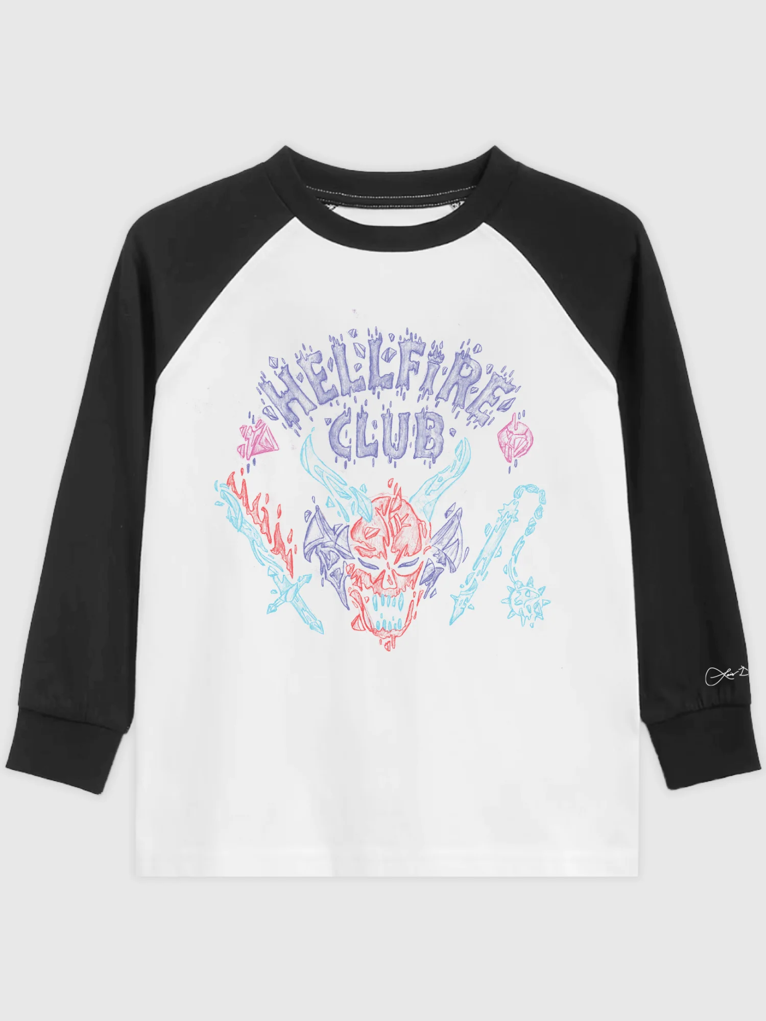 Stranger Things x Louis De Guzman Hellfire Club Raglan - Image 5