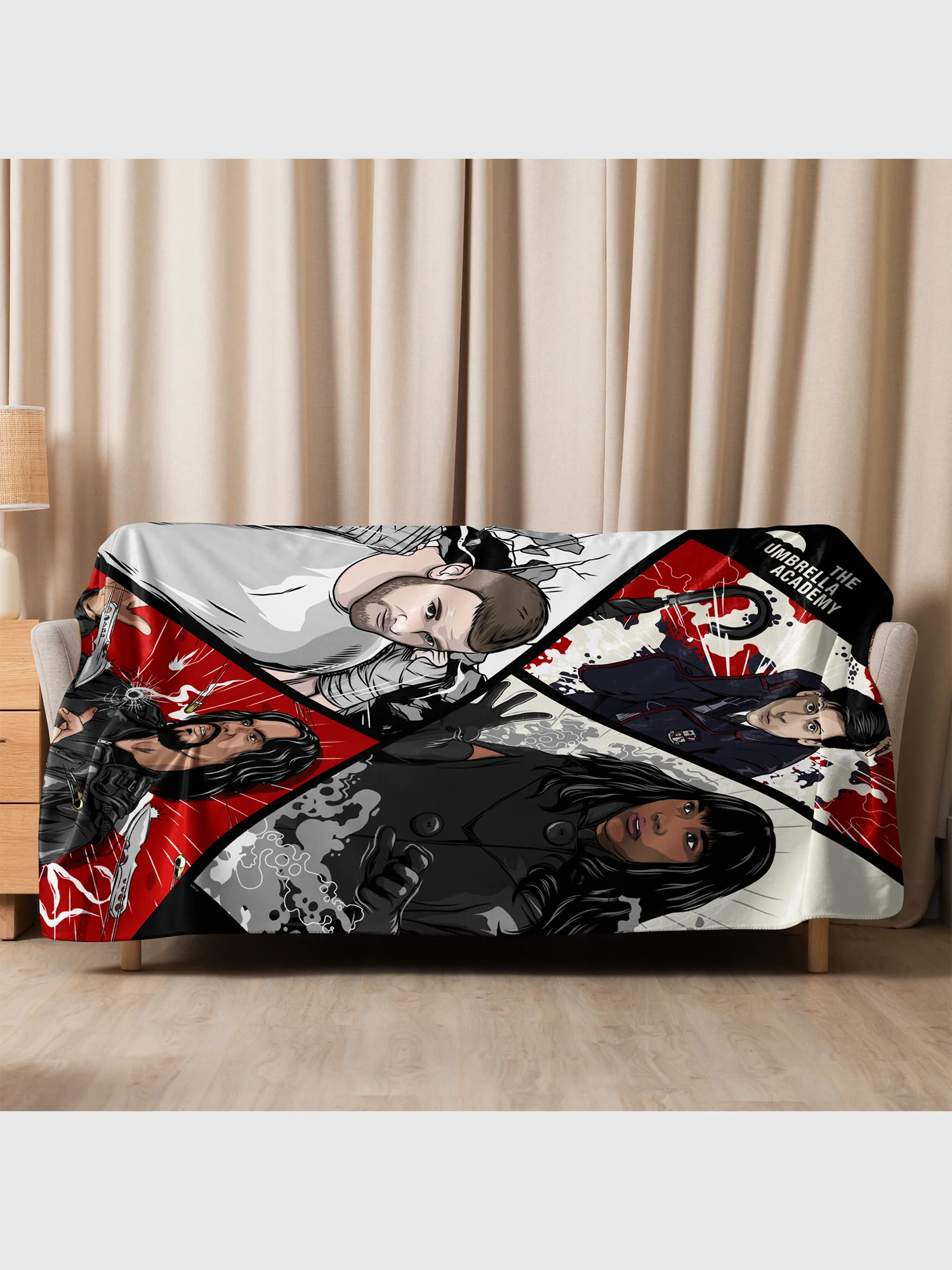 The Umbrella Academy Action Grid Premium Sherpa Blanket - Image 4