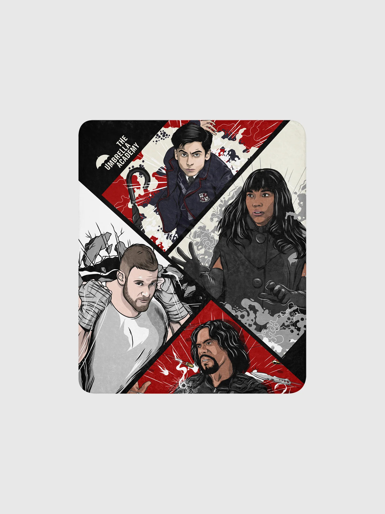 The Umbrella Academy Action Grid Premium Sherpa Blanket - Image 5