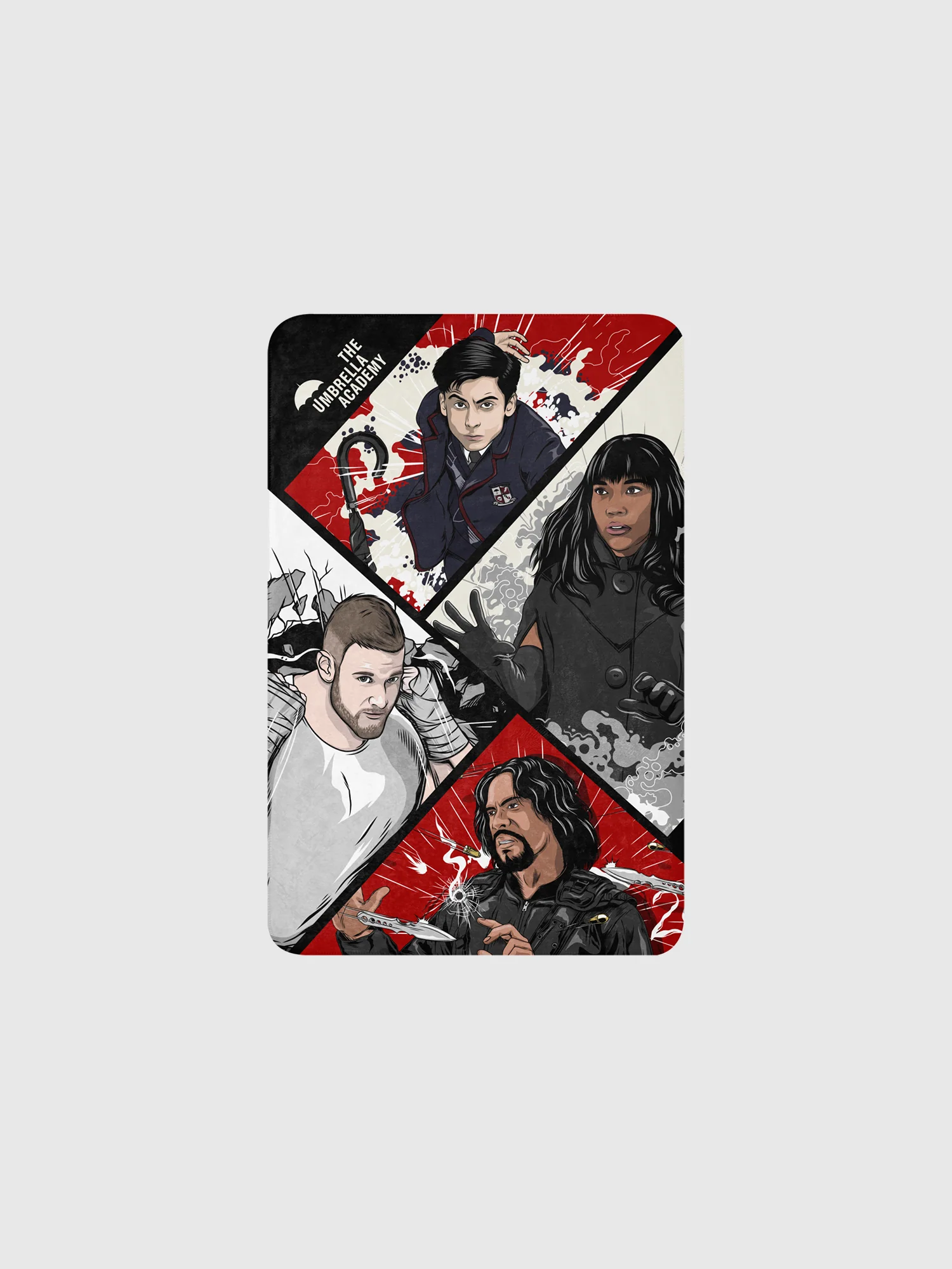 The Umbrella Academy Action Grid Premium Sherpa Blanket - Image 7