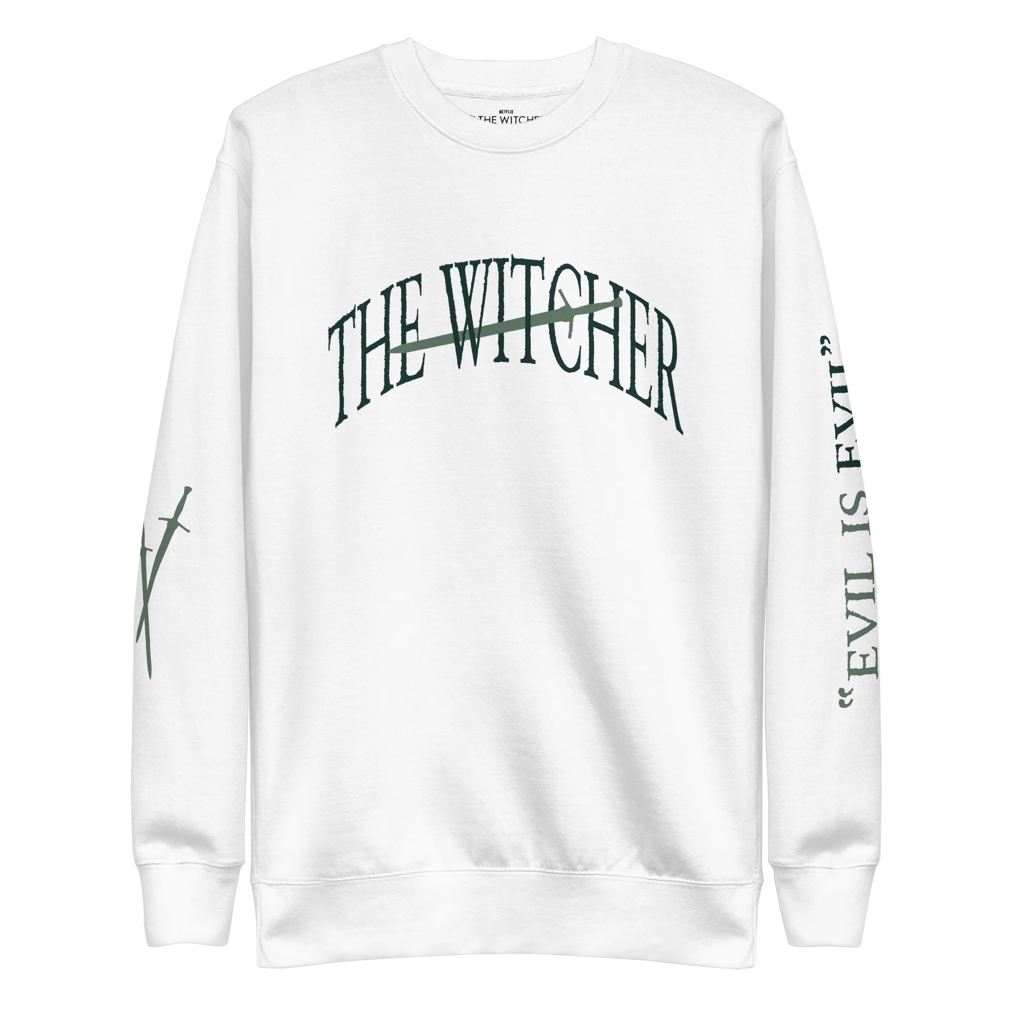 The Witcher Evil is Evil Unisex Premium Sweatshirt [White] - Image 6